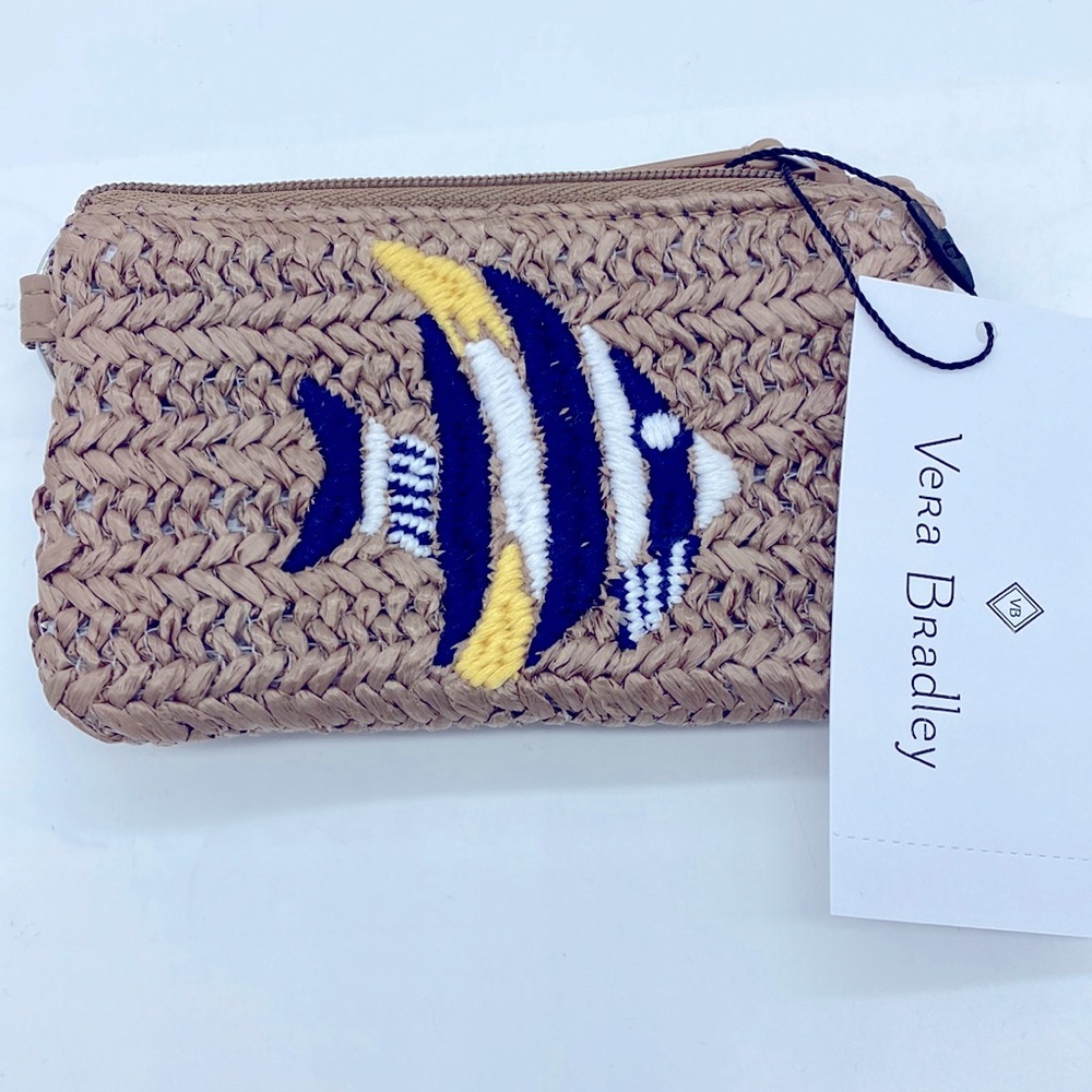 SALE Vera Bradley Straw ID/Key Holder Fish Design NWT